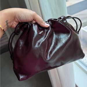 COS mini cavatelli clutch bag - leather Bordeaux - NEW